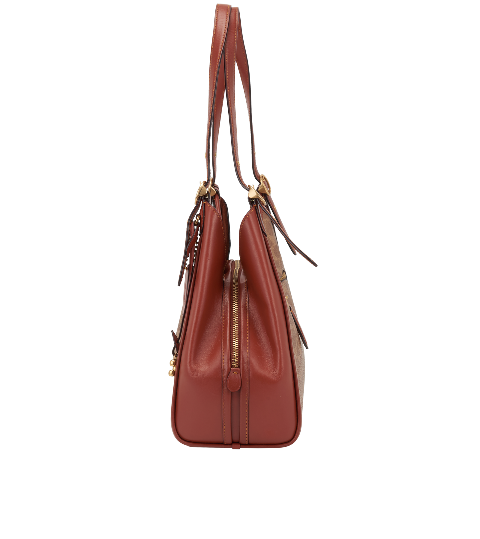Lori Shoulder Bag, &pound;190, Handbags, Beige/Tan, Canvas/Leather, Bottom view